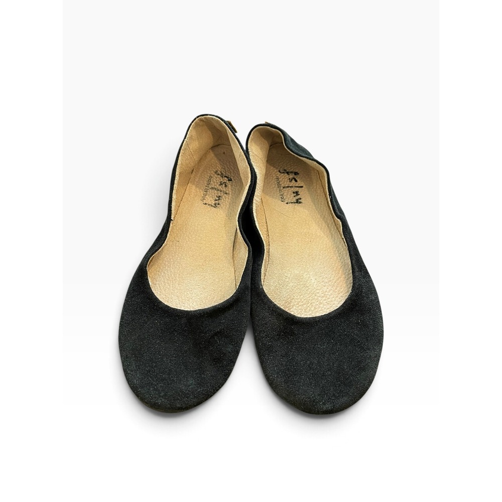 FS/NY French Sole New York Black Suede Ballet Flats Made in Italy Womens 9.5